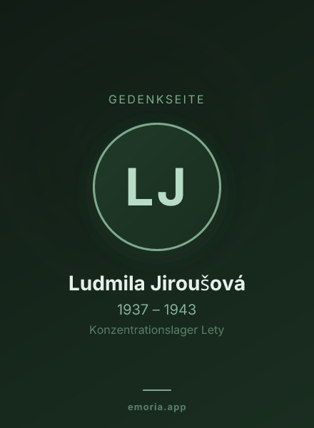 Gedenkportrait von Ludmila Jiroušová