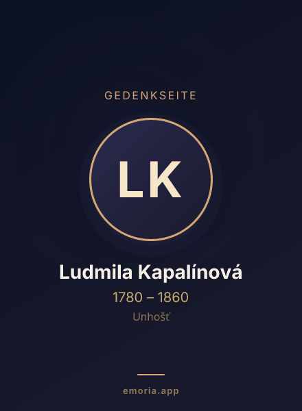 Gedenkportrait von Ludmila Kapalínová