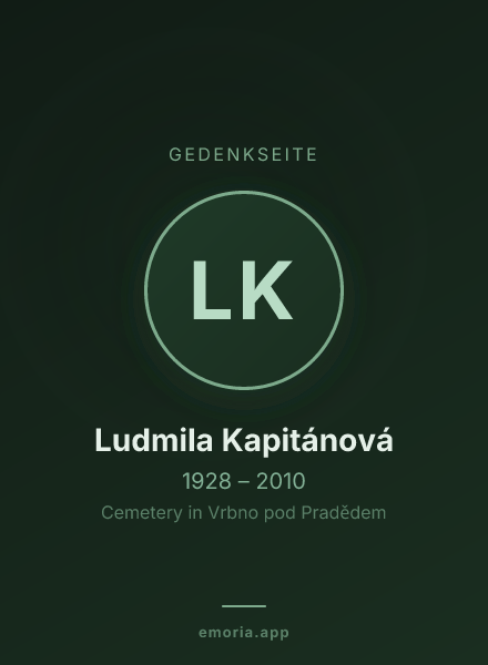 Gedenkportrait von Ludmila Kapitánová