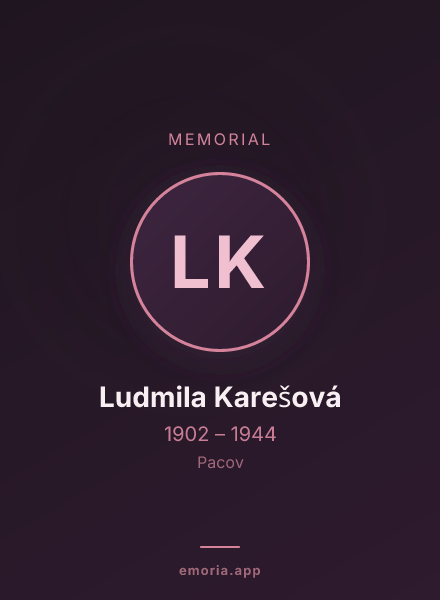 Memorial portrait of Ludmila Karešová