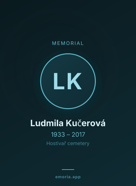 Memorial portrait of Ludmila Kučerová