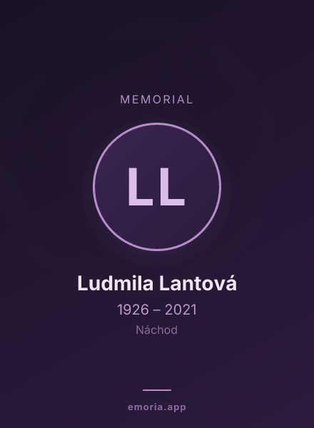 Memorial portrait of Ludmila Lantová