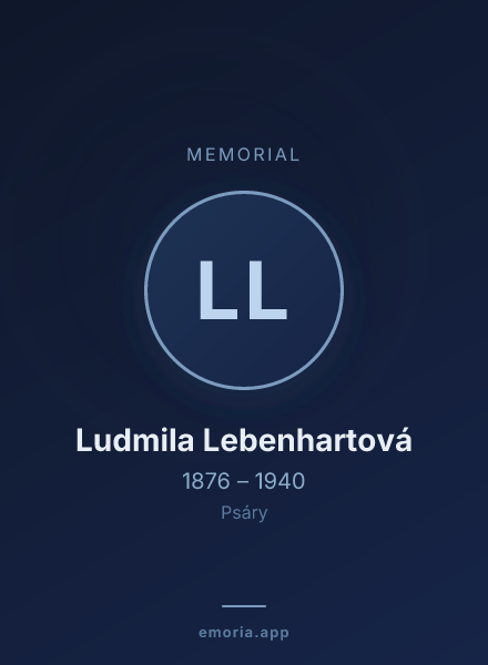 Memorial portrait of Ludmila Lebenhartová