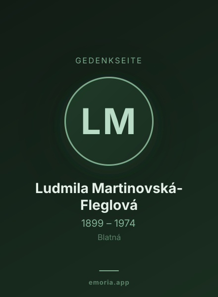 Gedenkportrait von Ludmila Martinovská-Fleglová
