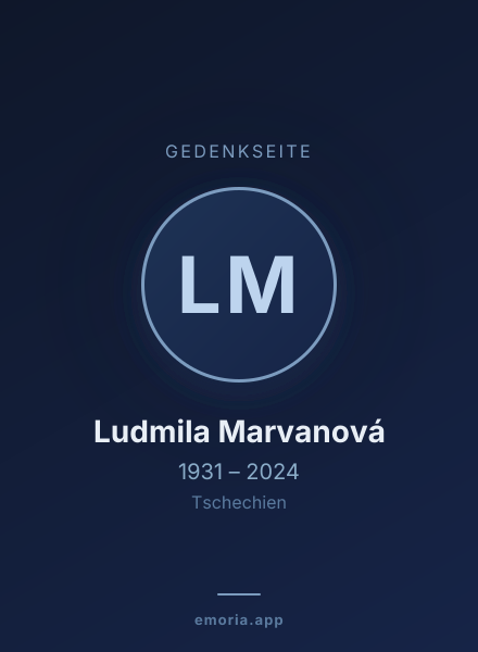 Gedenkportrait von Ludmila Marvanová