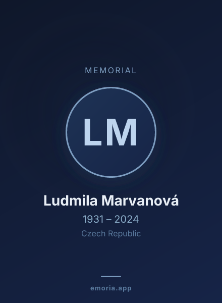 Memorial portrait of Ludmila Marvanová
