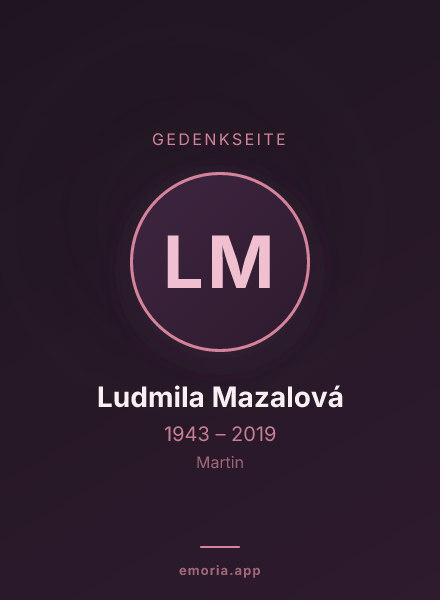 Gedenkportrait von Ludmila Mazalová