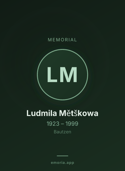 Memorial portrait of Ludmila Mětškowa