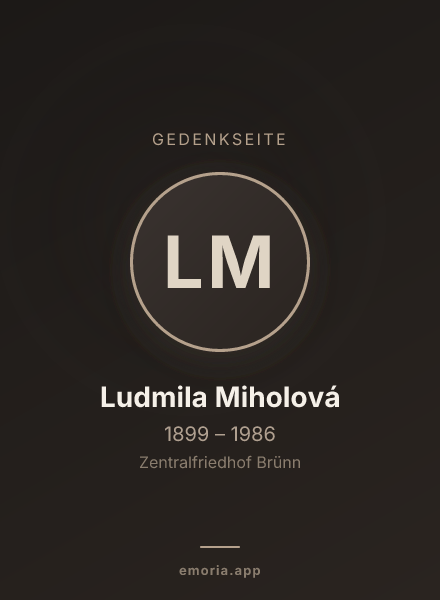 Gedenkportrait von Ludmila Miholová
