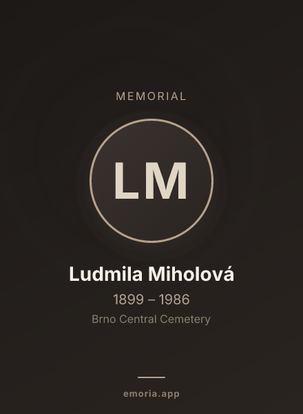 Memorial portrait of Ludmila Miholová