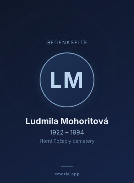 Gedenkportrait von Ludmila Mohoritová