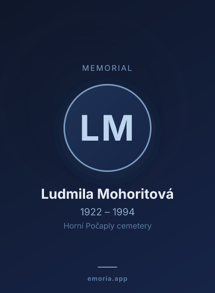 Memorial portrait of Ludmila Mohoritová