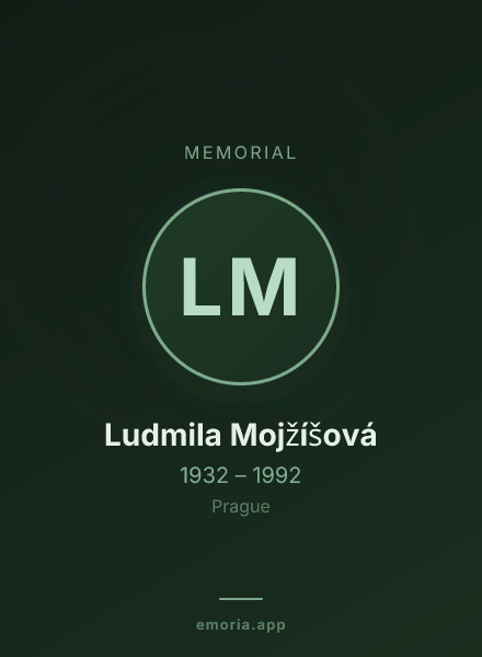 Memorial portrait of Ludmila Mojžíšová