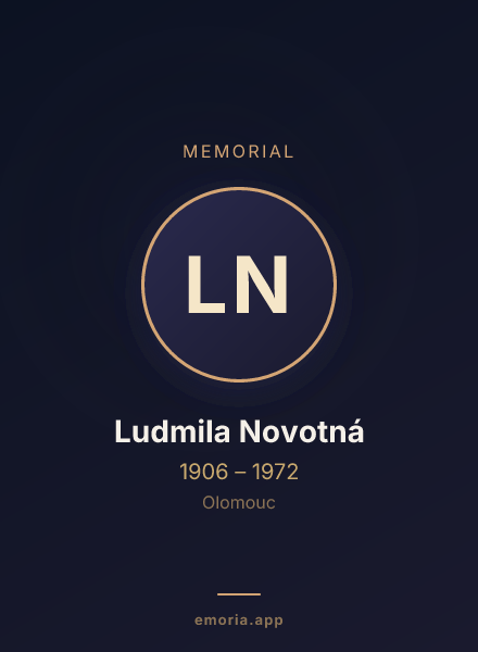 Memorial portrait of Ludmila Novotná
