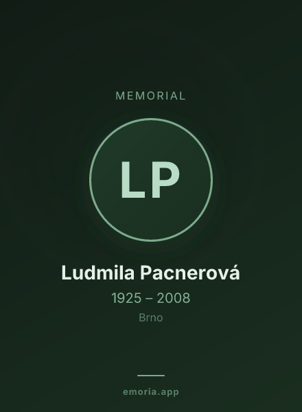 Memorial portrait of Ludmila Pacnerová