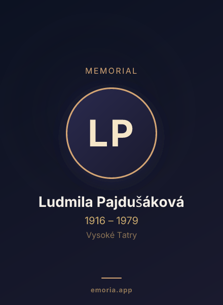 Memorial portrait of Ludmila Pajdušáková