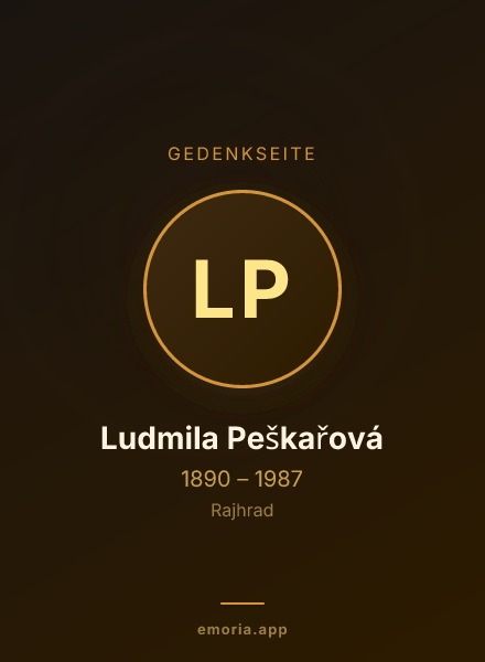 Gedenkportrait von Ludmila Peškařová