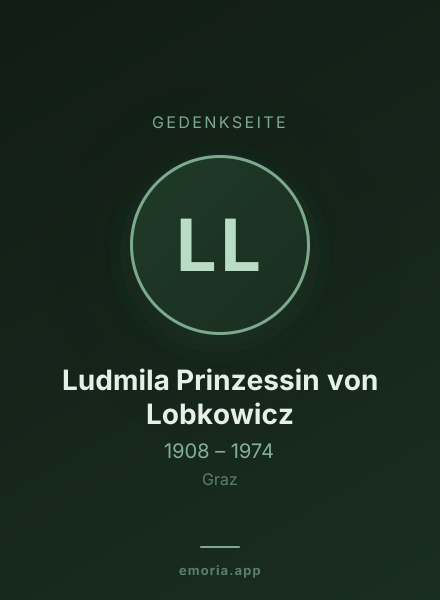 Gedenkportrait von Ludmila Prinzessin von Lobkowicz