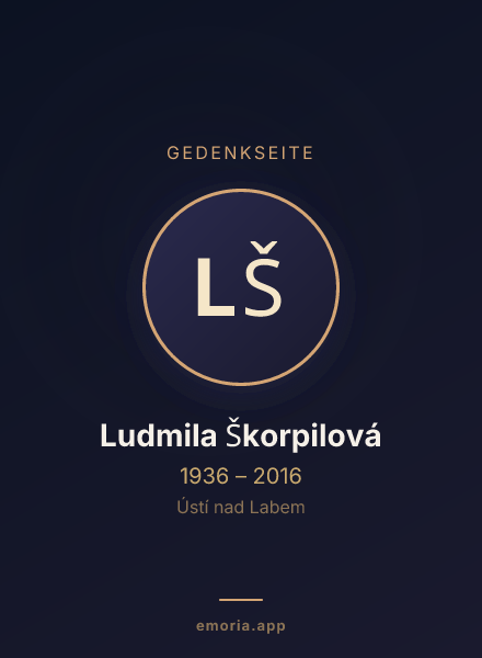 Gedenkportrait von Ludmila Škorpilová
