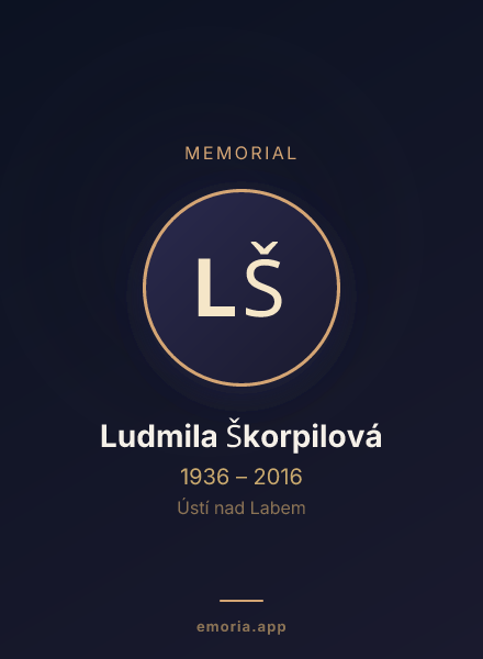 Memorial portrait of Ludmila Škorpilová