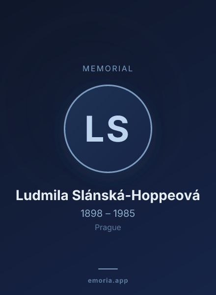 Memorial portrait of Ludmila Slánská-Hoppeová