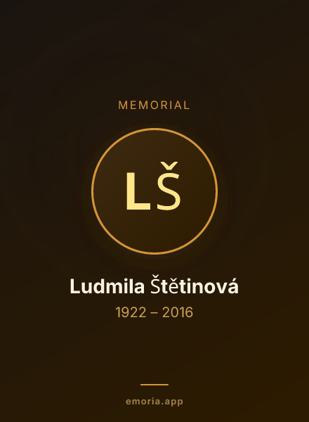 Memorial portrait of Ludmila Štětinová