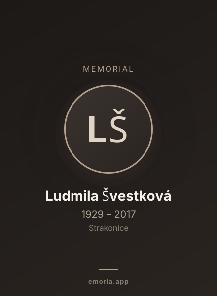 Memorial portrait of Ludmila Švestková