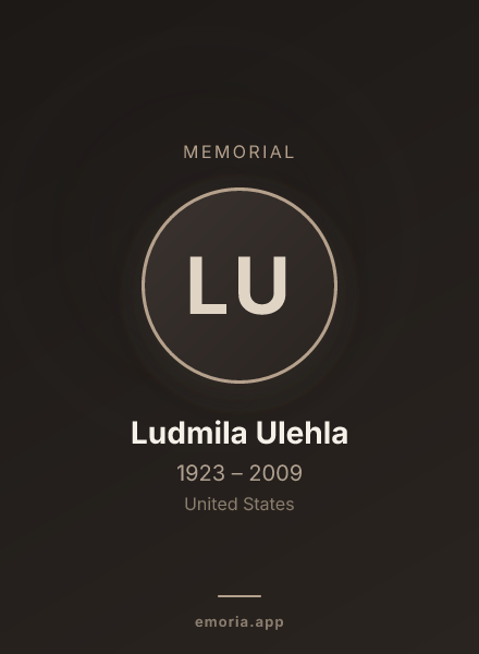 Memorial portrait of Ludmila Ulehla