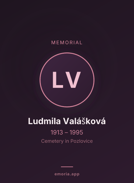 Memorial portrait of Ludmila Valášková