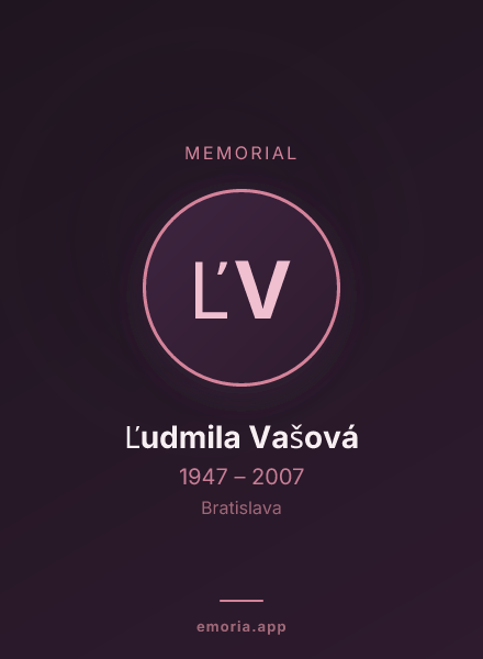 Memorial portrait of Ľudmila Vašová