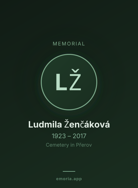 Memorial portrait of Ludmila Ženčáková