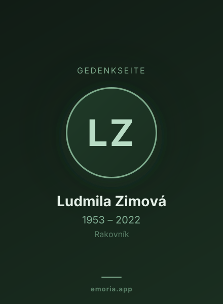 Gedenkportrait von Ludmila Zimová