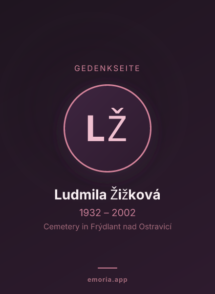 Gedenkportrait von Ludmila Žižková