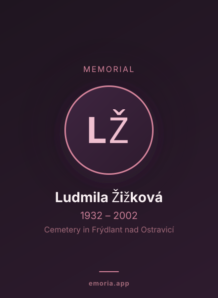Memorial portrait of Ludmila Žižková