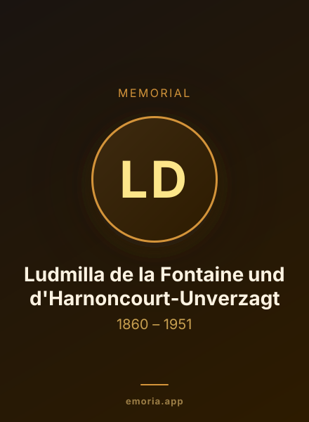 Memorial portrait of Ludmilla de la Fontaine und d'Harnoncourt-Unverzagt