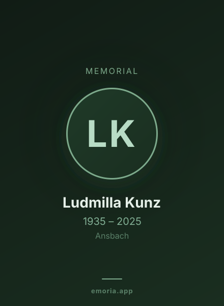 Memorial portrait of Ludmilla Kunz