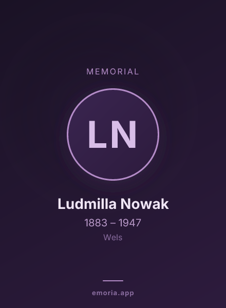Memorial portrait of Ludmilla Nowak