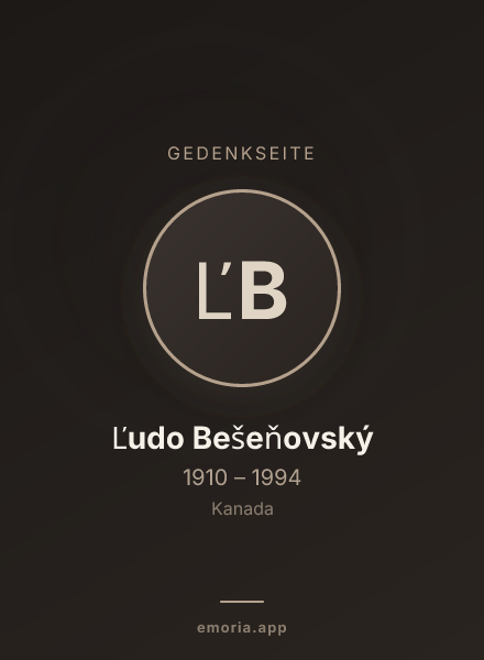 Gedenkportrait von Ľudo Bešeňovský
