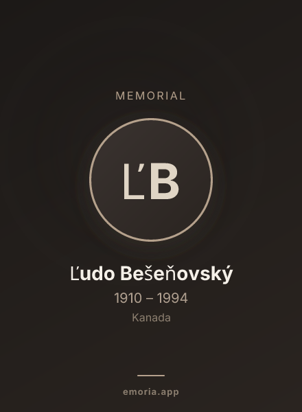 Memorial portrait of Ľudo Bešeňovský