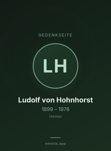 Gedenkportrait von Ludolf von Hohnhorst