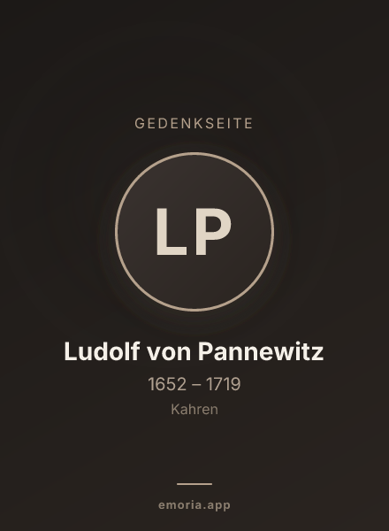 Gedenkportrait von Ludolf von Pannewitz