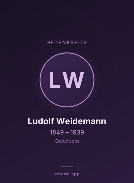 Gedenkportrait von Ludolf Weidemann