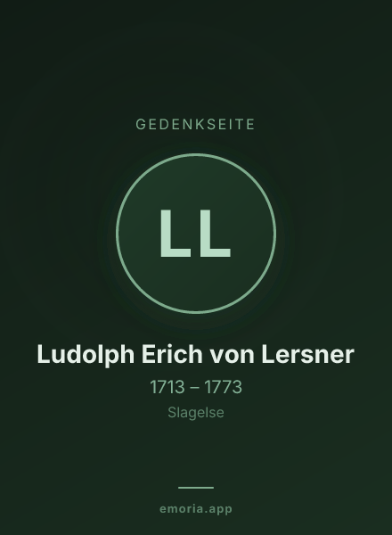 Gedenkportrait von Ludolph Erich von Lersner