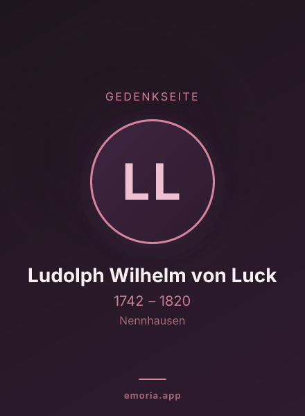 Gedenkportrait von Ludolph Wilhelm von Luck