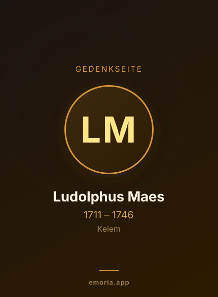 Gedenkportrait von Ludolphus Maes