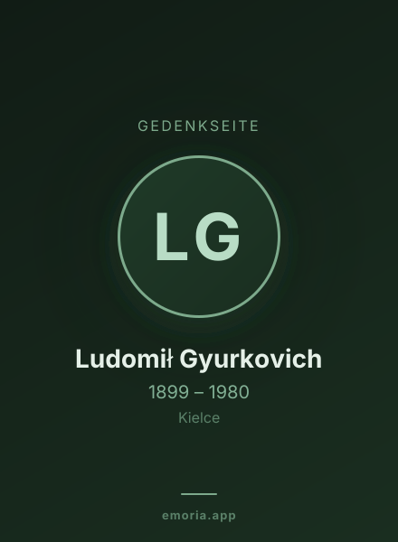 Gedenkportrait von Ludomił Gyurkovich