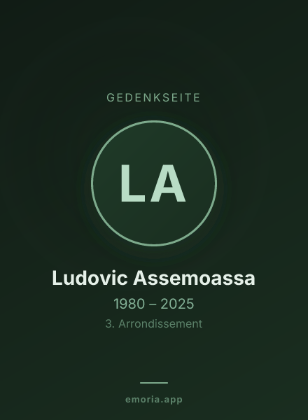 Gedenkportrait von Ludovic Assemoassa