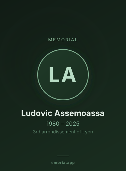 Memorial portrait of Ludovic Assemoassa