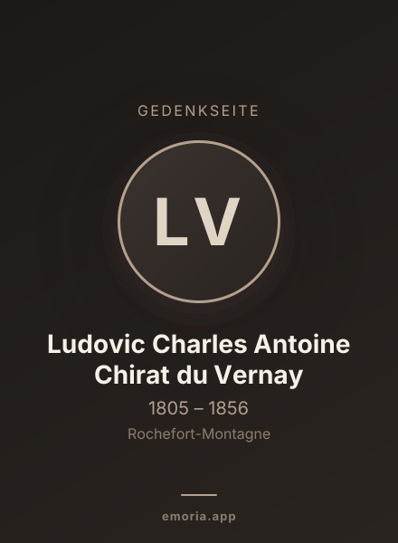 Gedenkportrait von Ludovic Charles Antoine Chirat du Vernay