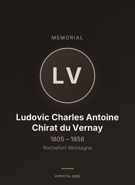 Memorial portrait of Ludovic Charles Antoine Chirat du Vernay